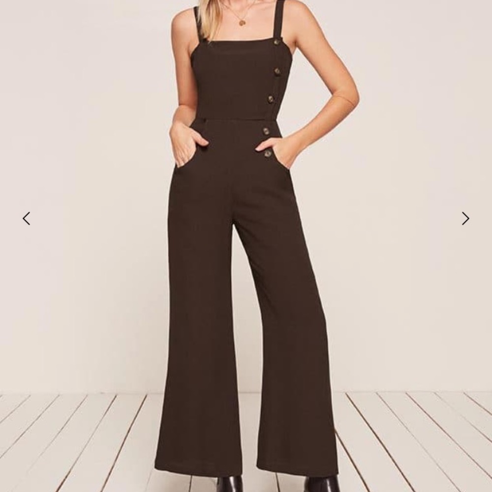 Reformation Leo Jumpsuit - cocoa- New! Never worn!